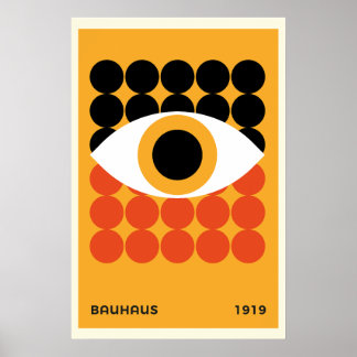 Bauhaus Eye Geometric Art Print Orange 1919