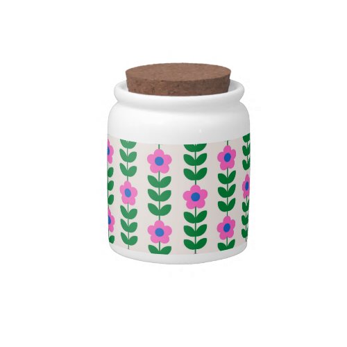 Bauhaus Floral Geometric Modern Bright Colorful Candy Jar