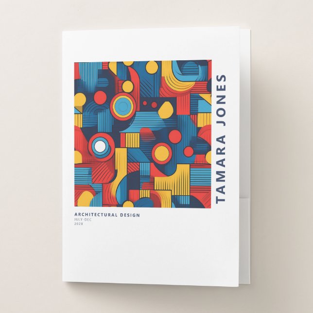 Bauhaus Geometric Abstract Pattern#4 ID1068 Pocket Folder (Front)
