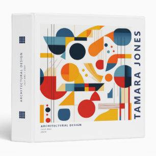 Bauhaus Geometric Abstract Pattern#6 ID1068 3 Ring Binder
