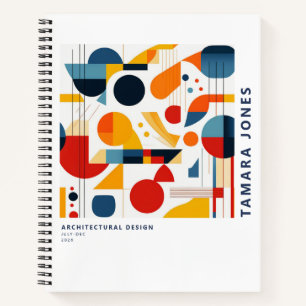 Bauhaus Geometric Abstract Pattern#6 ID1068 Notebook