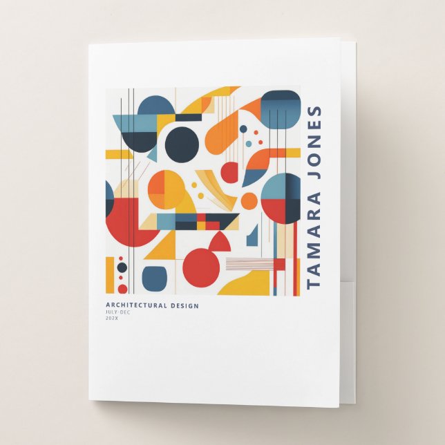 Bauhaus Geometric Abstract Pattern#6 ID1068 Pocket Folder (Front)