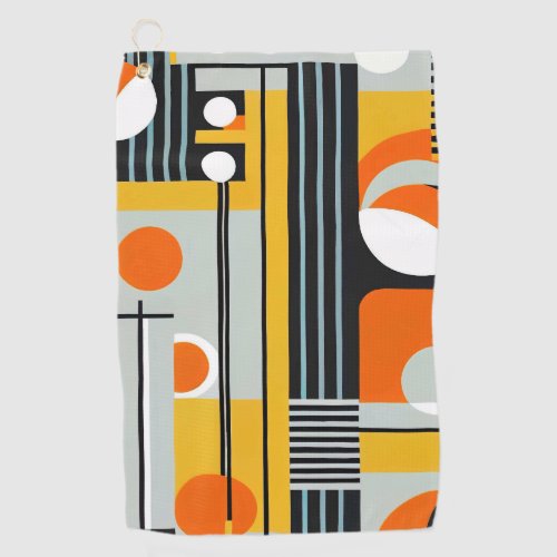 Bauhaus Geometric Design 01 Perfect For Golf Towel