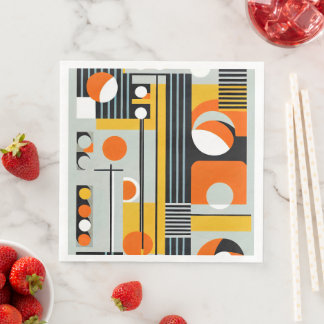 Bauhaus Geometric Design 01 Perfect For Paper Dinner Napkins