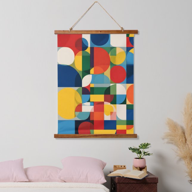 Bauhaus Geometric Minimalist Pattern Wall Tapestry (Bedroom)