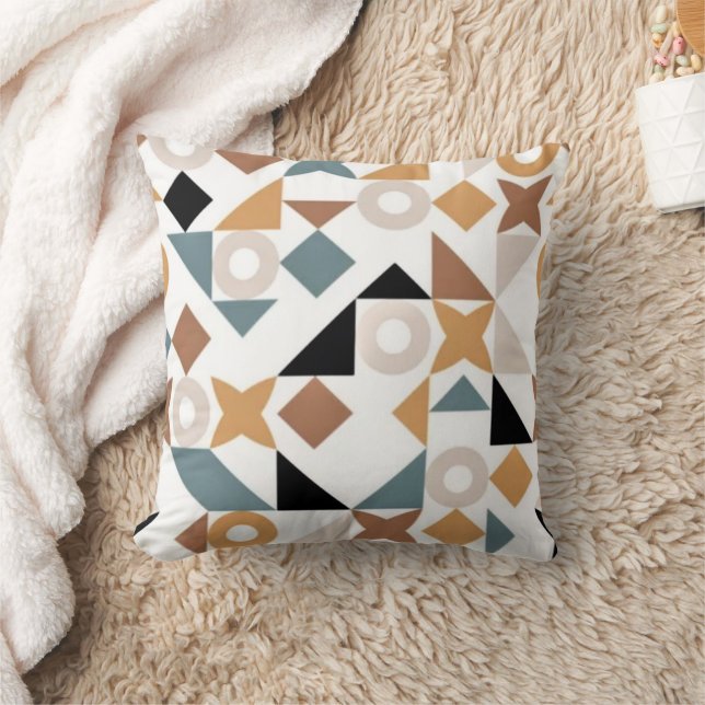 Bauhaus Geometric Nursery Throw Pillow (Blanket)