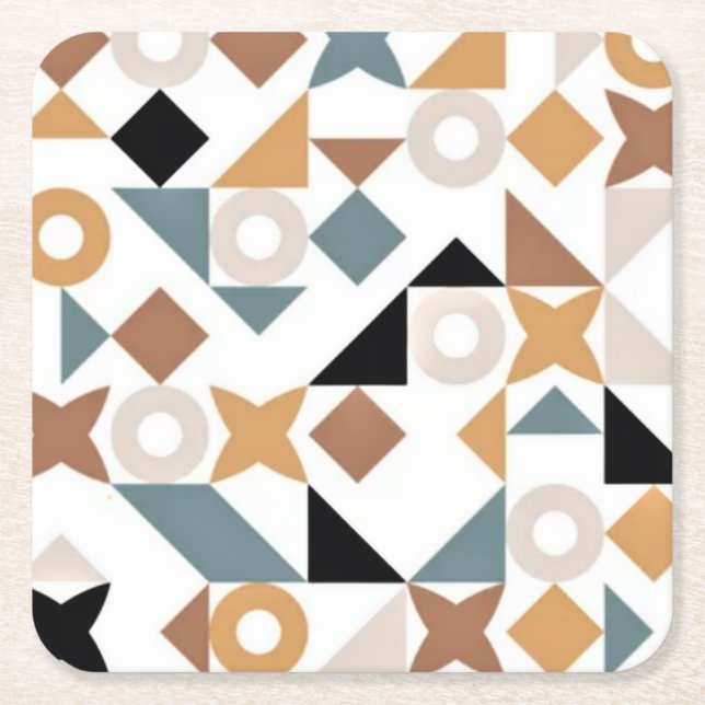 Bauhaus Geometric Paper Coasters (Front)