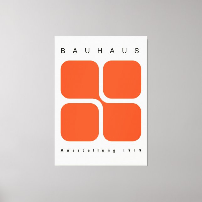 Bauhaus Geometric Poster Orange Retro Print (Front)