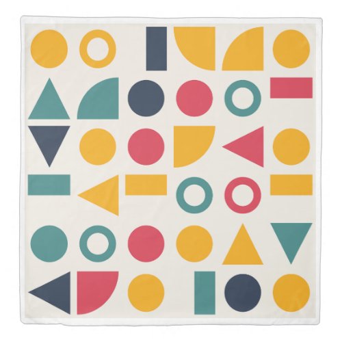 Bauhaus Geometric Shapes Seamless Pattern Duvet Cover