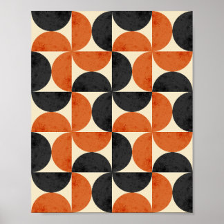 Bauhaus Geometric Textured Mid Century Modern Poster