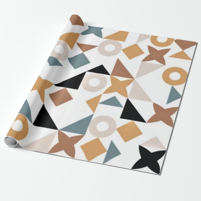 Bauhaus Geometric Wrapping Paper (Unrolled)