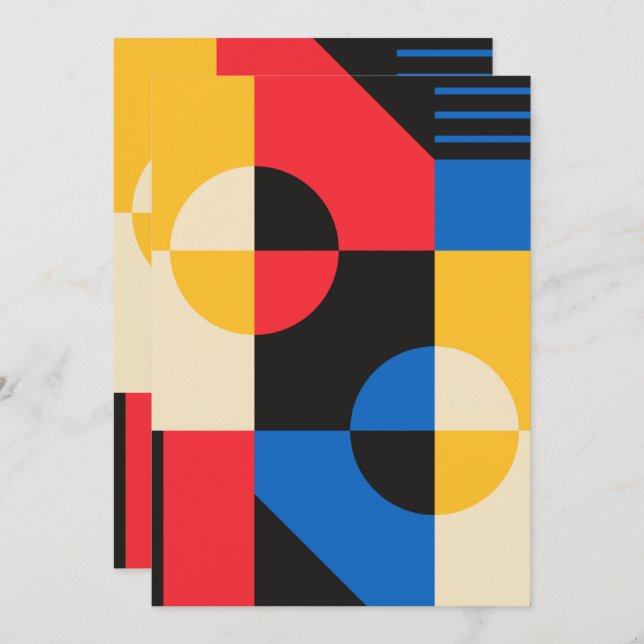 Bauhaus Geometry Pattern Invitation (Front/Back)