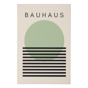 Bauhaus Green Sun Faux Canvas Print