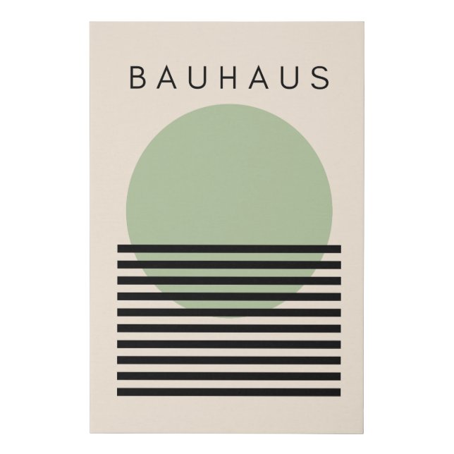 Bauhaus Green Sun Faux Canvas Print (Front)