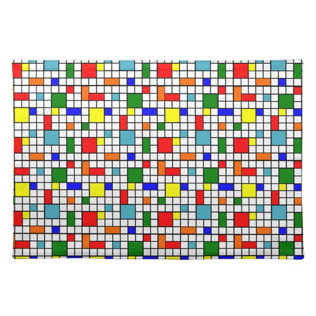 Bauhaus Grid  Cloth Placemat (Front)