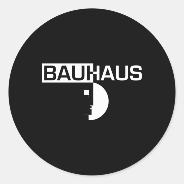 Bauhaus Halved Emblem Classic Round Sticker (Front)