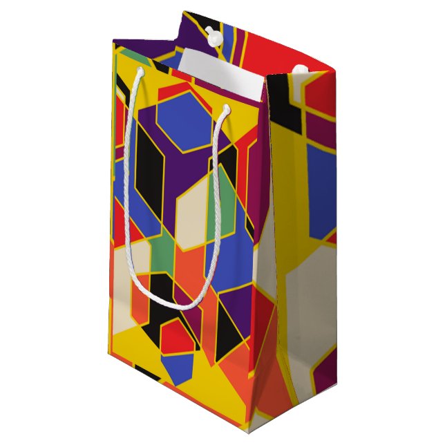 Bauhaus Hexagons  Small Gift Bag (Front Angled)