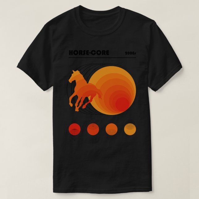 Bauhaus Horse Core Orange T-Shirt (Design Front)