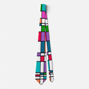 Bauhaus in Flower Power Colors Neck Tie