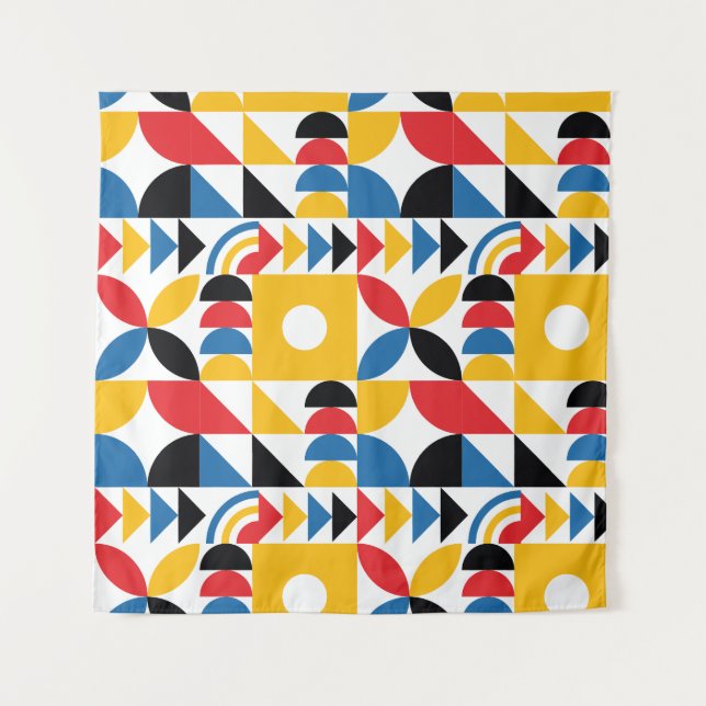 Bauhaus Inspired Contemporary Mid Century Tapestry (Front)