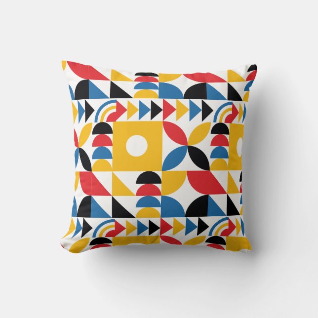 Bauhaus Inspired Contemporary MidCentury Modern  Throw Pillow (Front)