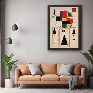 Bauhaus-Inspired Geometric Minimalist Art Poster
