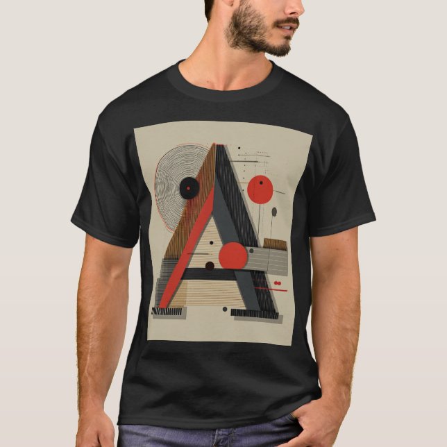 Bauhaus-Inspired Geometric Monogram T-Shirt (Front)