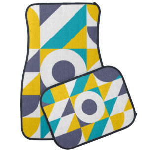 Bauhaus Inspired Geometric Pattern  Car Floor Mat