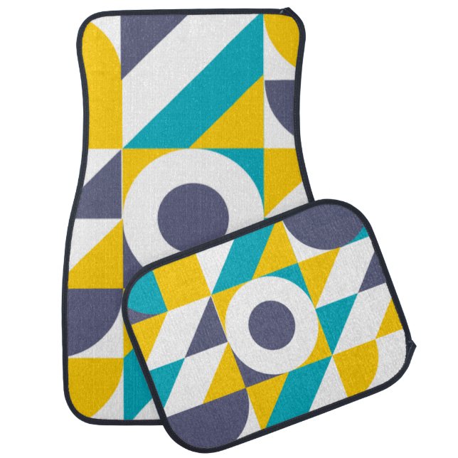 Bauhaus Inspired Geometric Pattern  Car Floor Mat (Set)