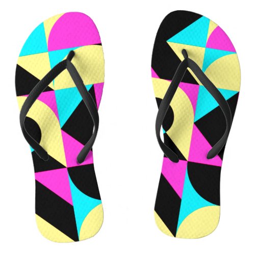 Bauhaus Inspired Geometric Pattern flip flops