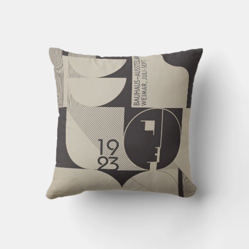 Bauhaus Inspired Geometric Pattern Throw Pillow