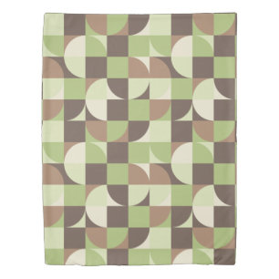 Bauhaus Mid Century Modern Leaf and Tree Retro Duvet Cover