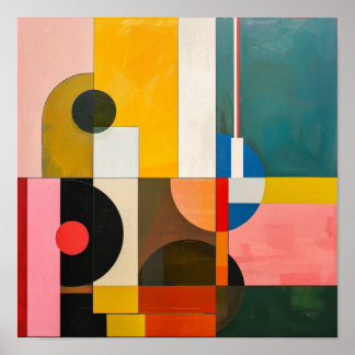 bauhaus modern abstract colorful art poster