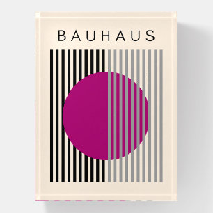 Bauhaus Modern Art Purple Circle Stripes Paperweight