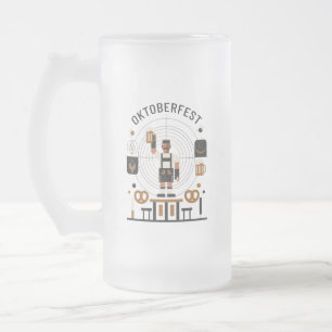 Bauhaus Oktoberfest Frosted Glass Beer Mug