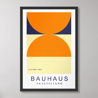 Bauhaus Orange Navy Half Circle Bold Art Print