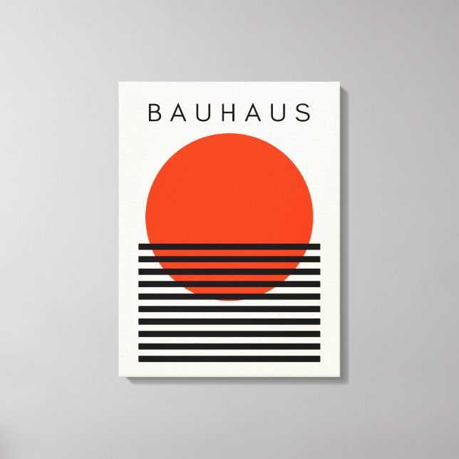 Bauhaus Orange Red Sun Canvas Print (Front)