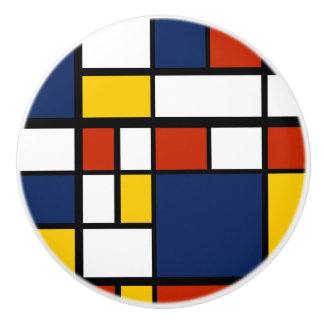 bauhaus pattern abstract geometric art painting mo ceramic knob