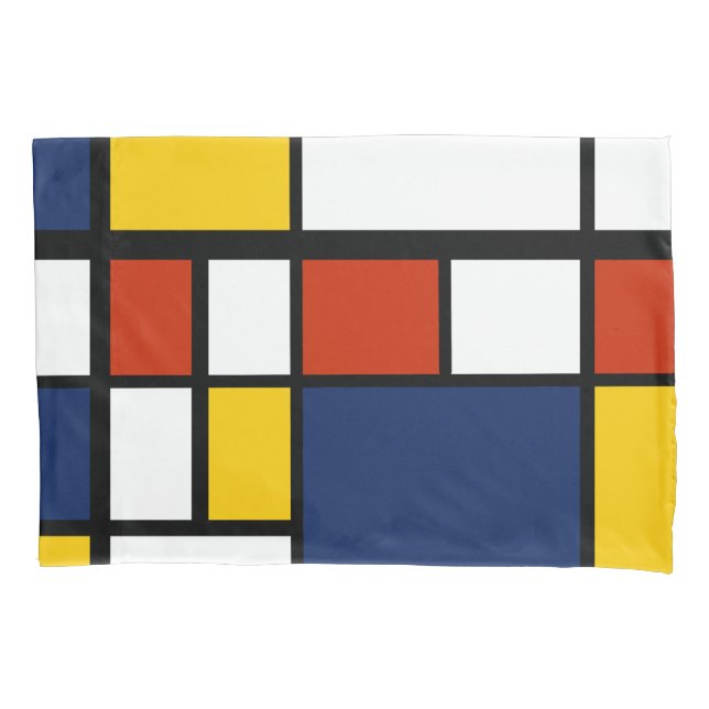 bauhaus pattern abstract geometric art painting mo pillow case (Front)