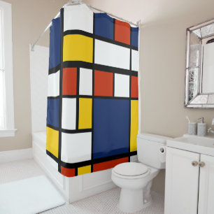 bauhaus pattern abstract geometric art painting mo shower curtain
