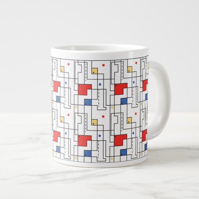Bauhaus Pattern Giant Coffee Mug (Front Right)