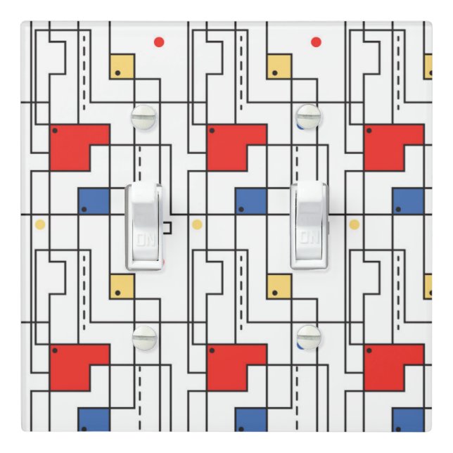 Bauhaus Pattern Light Switch Cover (In Situ)