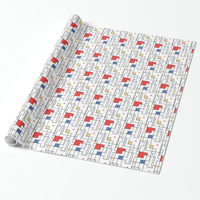 Bauhaus Pattern Wrapping Paper (Unrolled)