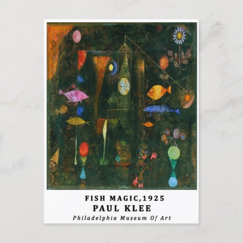 Bauhaus Paul Klee Fish Magic Exhibition Postcard