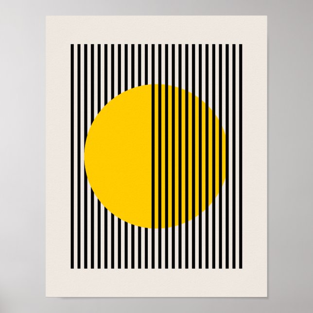 Bauhaus Poster, Yellow Circle Lines Poster B6 (Front)