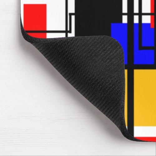 Bauhaus Rectangles and Lines _ White Mouse Pad