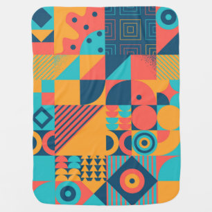 Bauhaus Retro: 70s Geometric Musical Baby Blanket