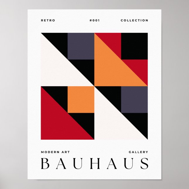 Bauhaus Retro Art Print Geometric Poster (Front)