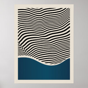 Bauhaus Retro Design Blue Poster