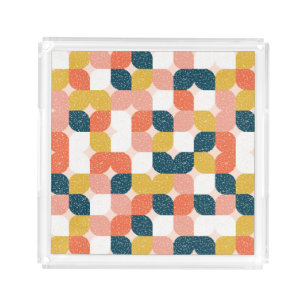 Bauhaus Retro Geometric Pattern Acrylic Tray